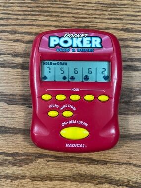 Vintage RADICA Pocket Poker Draw & Deuces Electronic Handheld Game 1997 Works